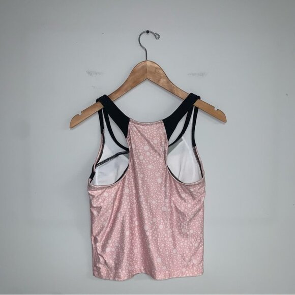 Nike Vintage Tank Top Size Small Polka Dot Light Pink White Black Embroidered - Picture 4 of 9